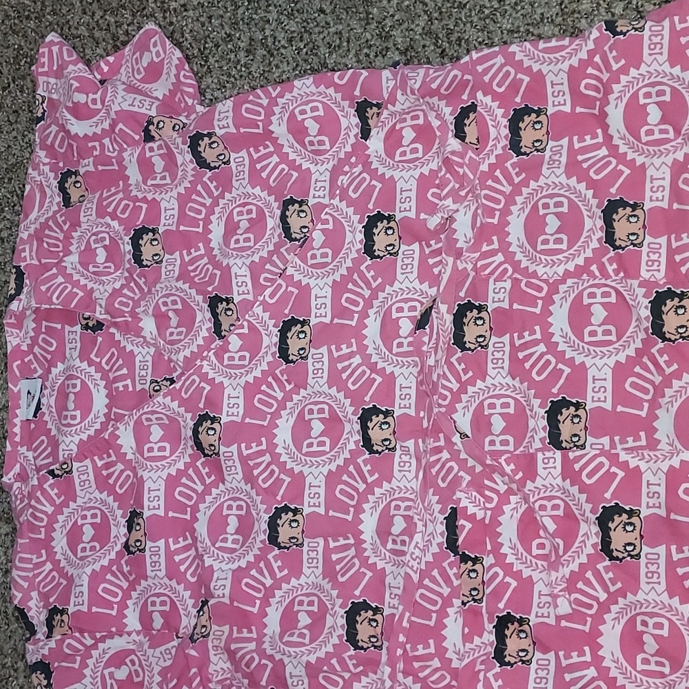 Pink Betty Boop Scrub Top
